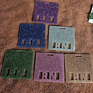 Set of Glittery RN Badges